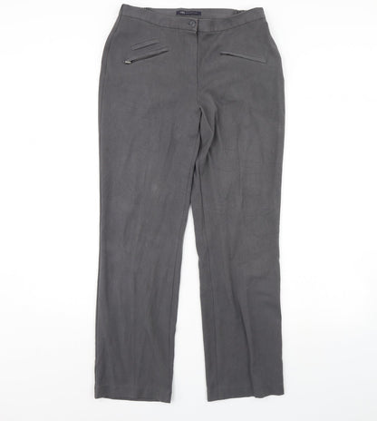 Womens UK Size 10 m&s Regular Fit Dress Pants Grey Trousers