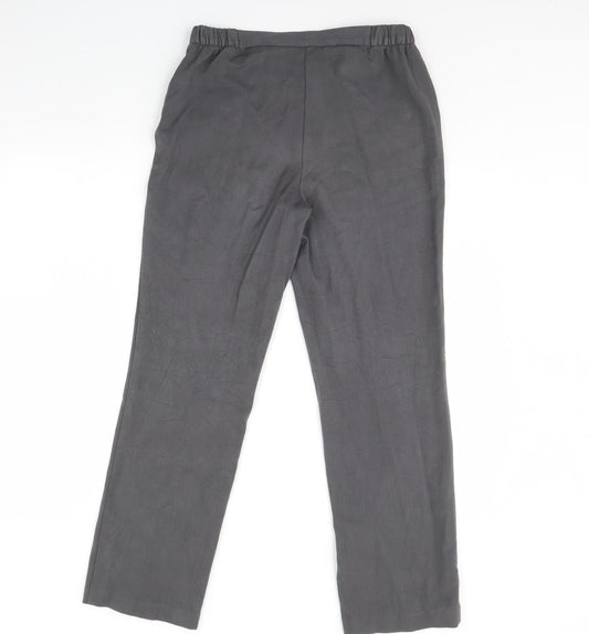 Womens UK Size 10 m&s Regular Fit Dress Pants Grey Trousers