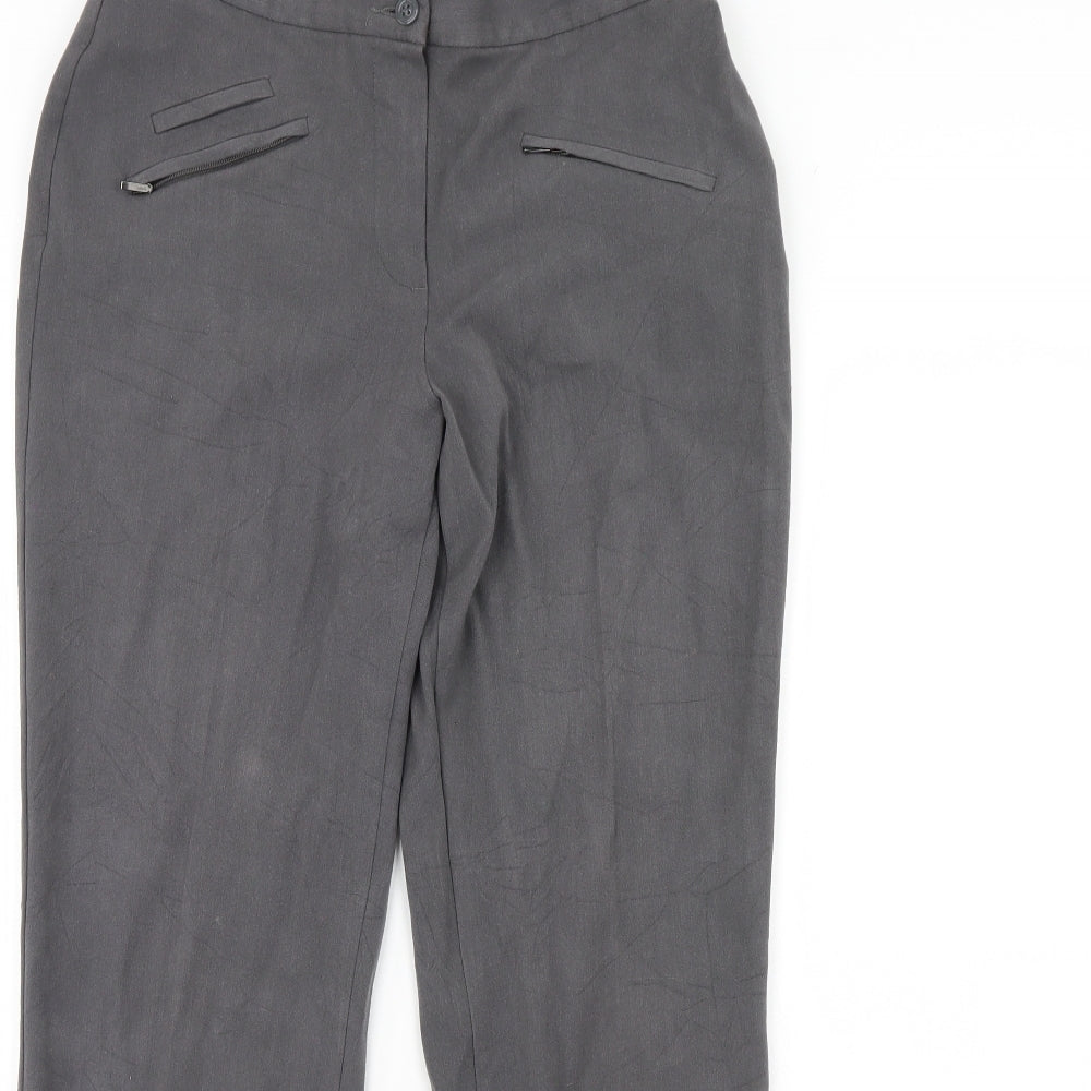 Womens UK Size 10 m&s Regular Fit Dress Pants Grey Trousers