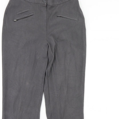 Womens UK Size 10 m&s Regular Fit Dress Pants Grey Trousers