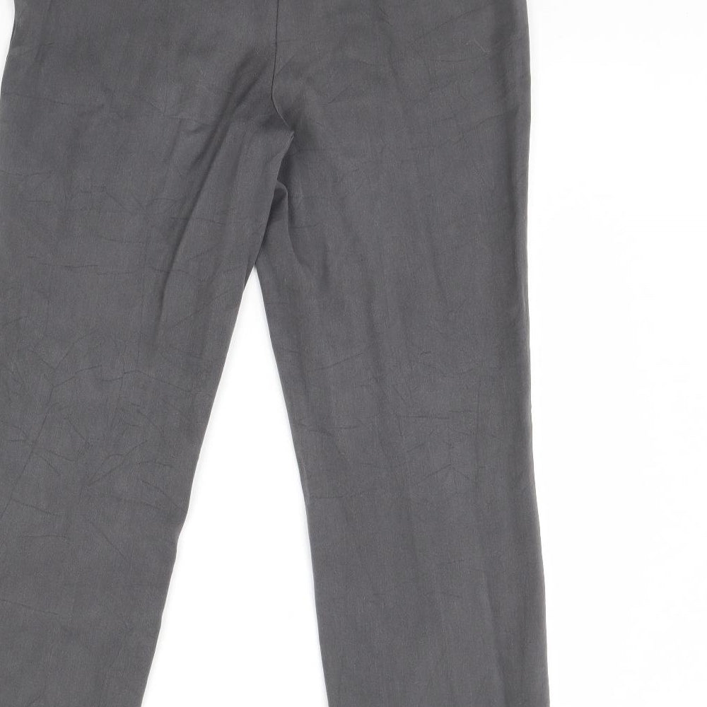 Womens UK Size 10 m&s Regular Fit Dress Pants Grey Trousers