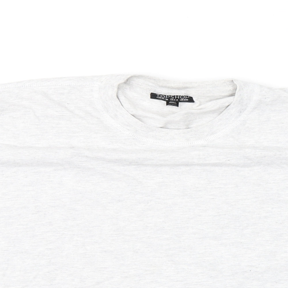 Womens UK Size S Topshop Grey Basic T-Shirt