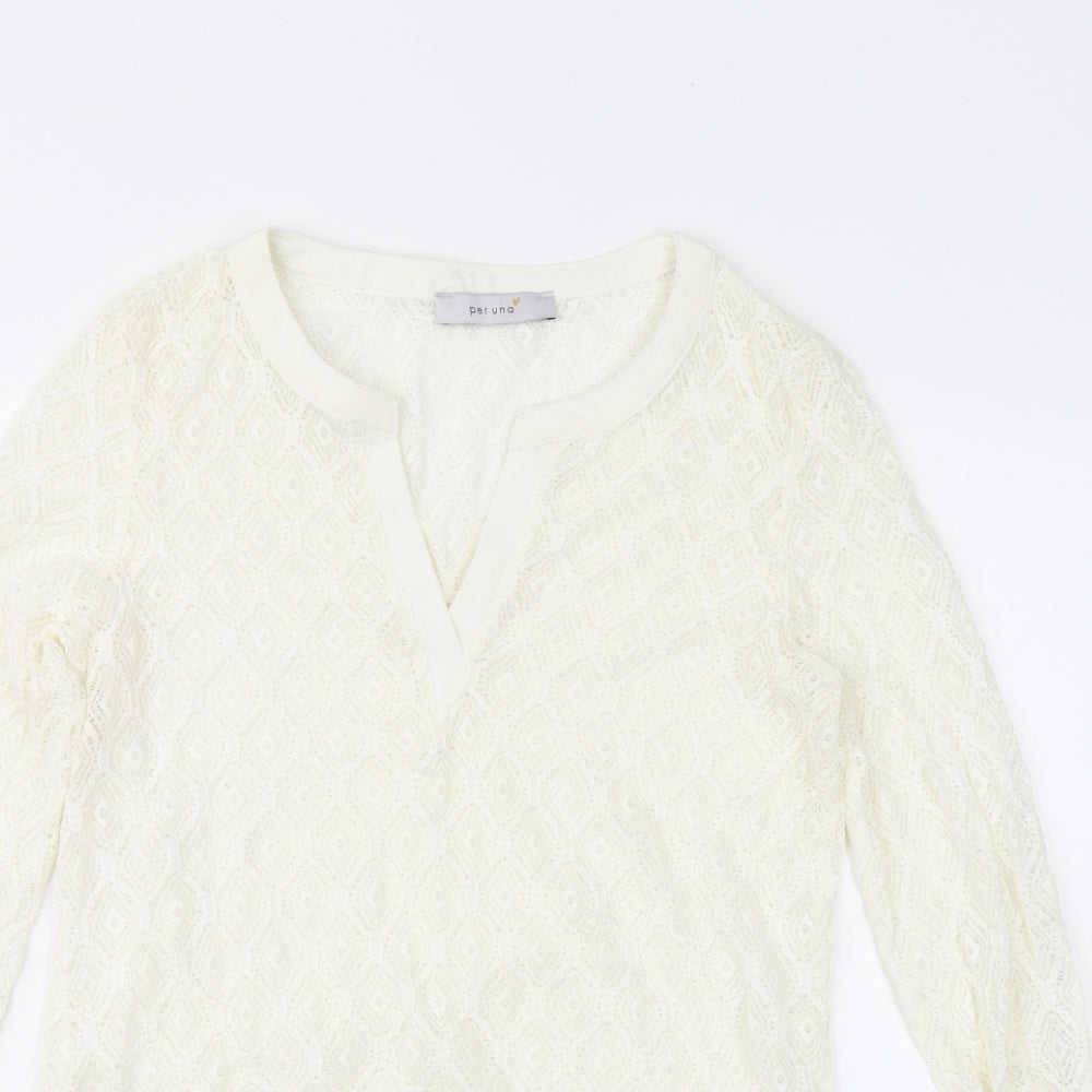 Womens UK Size 10 Per Una Ivory Basic Blouse