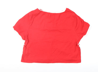 Glamorous Womens Red   Cropped T-Shirt Size M