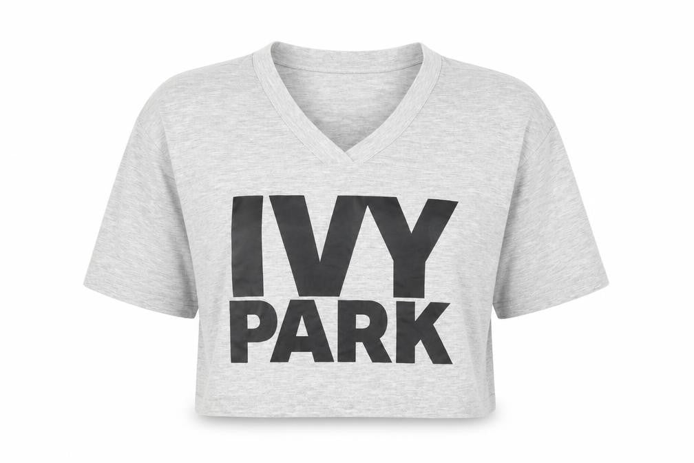 Womens UK Size S IVY PARK Grey Cropped T-Shirt