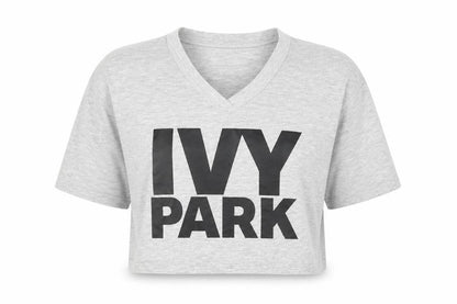 Womens UK Size S IVY PARK Grey Cropped T-Shirt