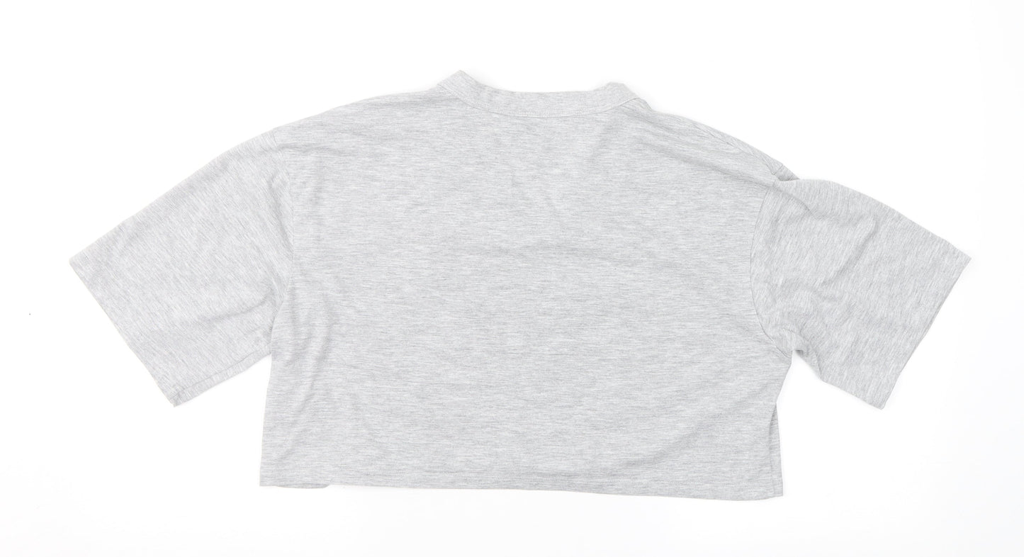 Womens UK Size S IVY PARK Grey Cropped T-Shirt