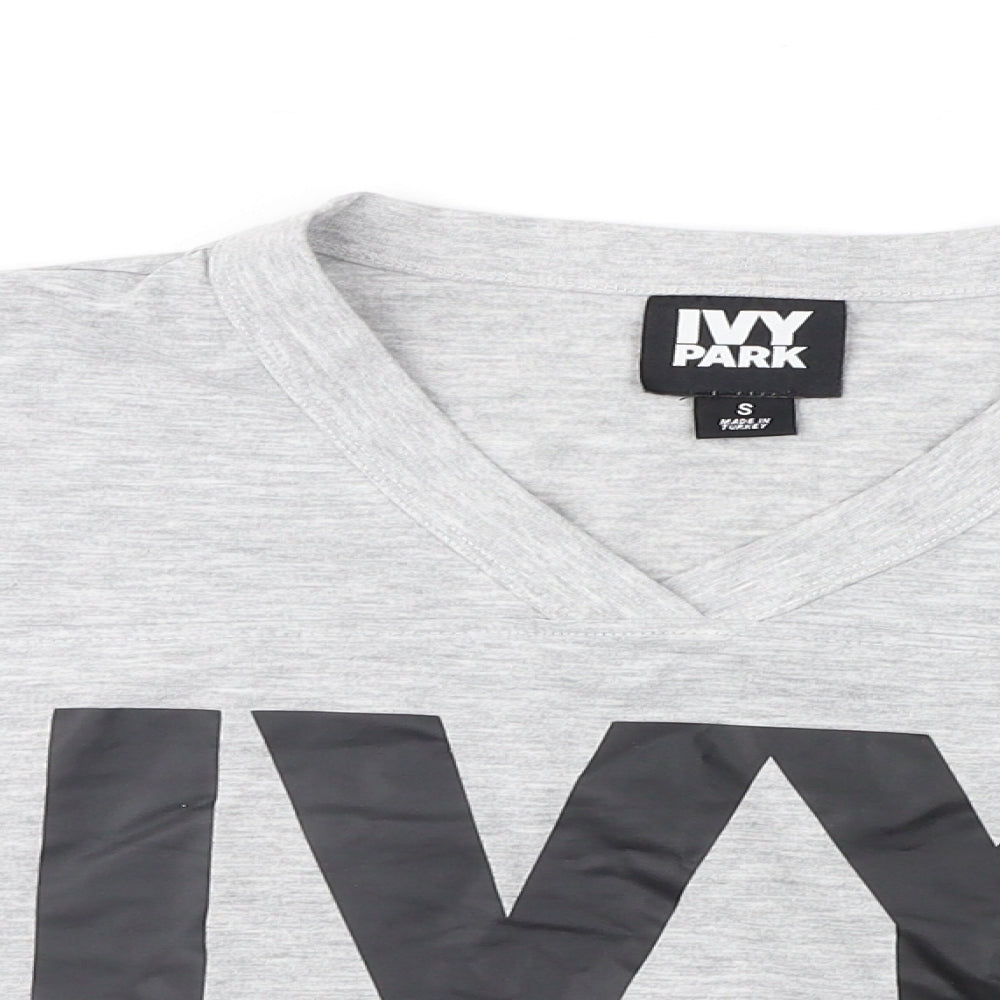 Womens UK Size S IVY PARK Grey Cropped T-Shirt