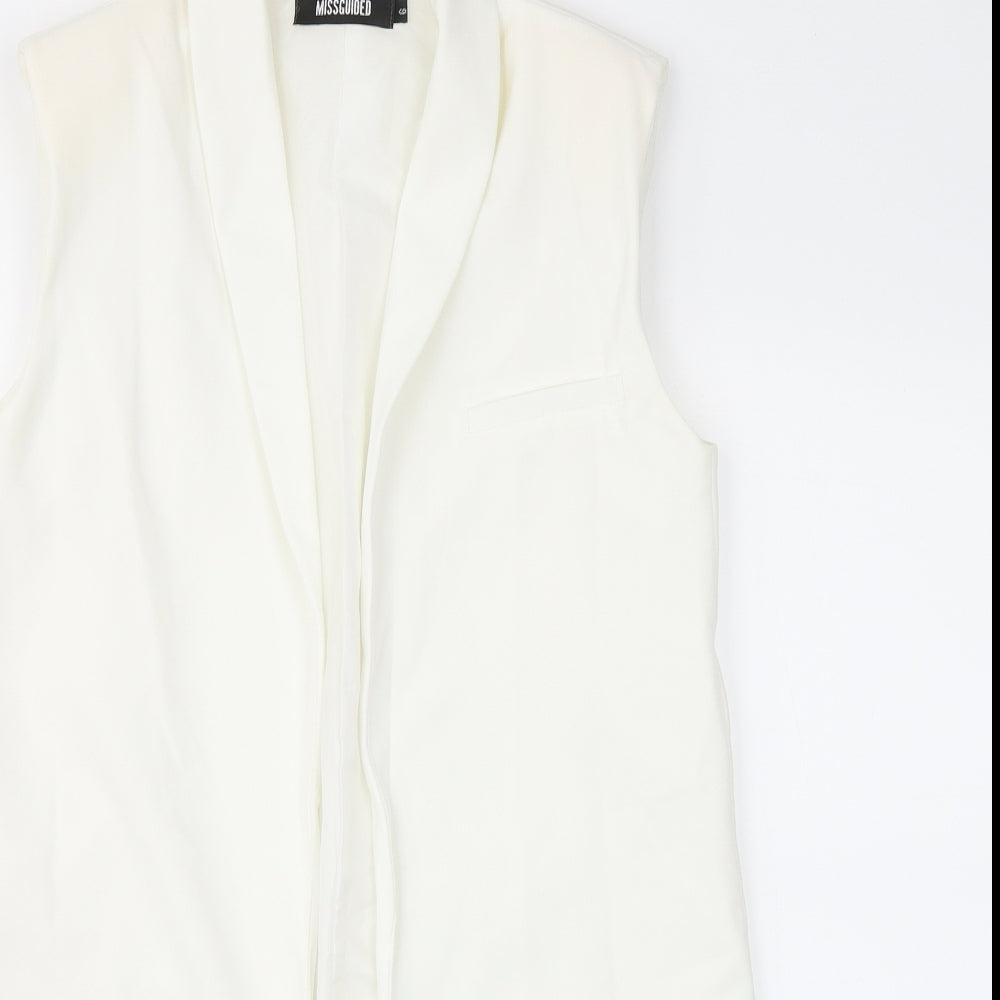 Missguided Womens White   Jacket Waistcoat Size 6