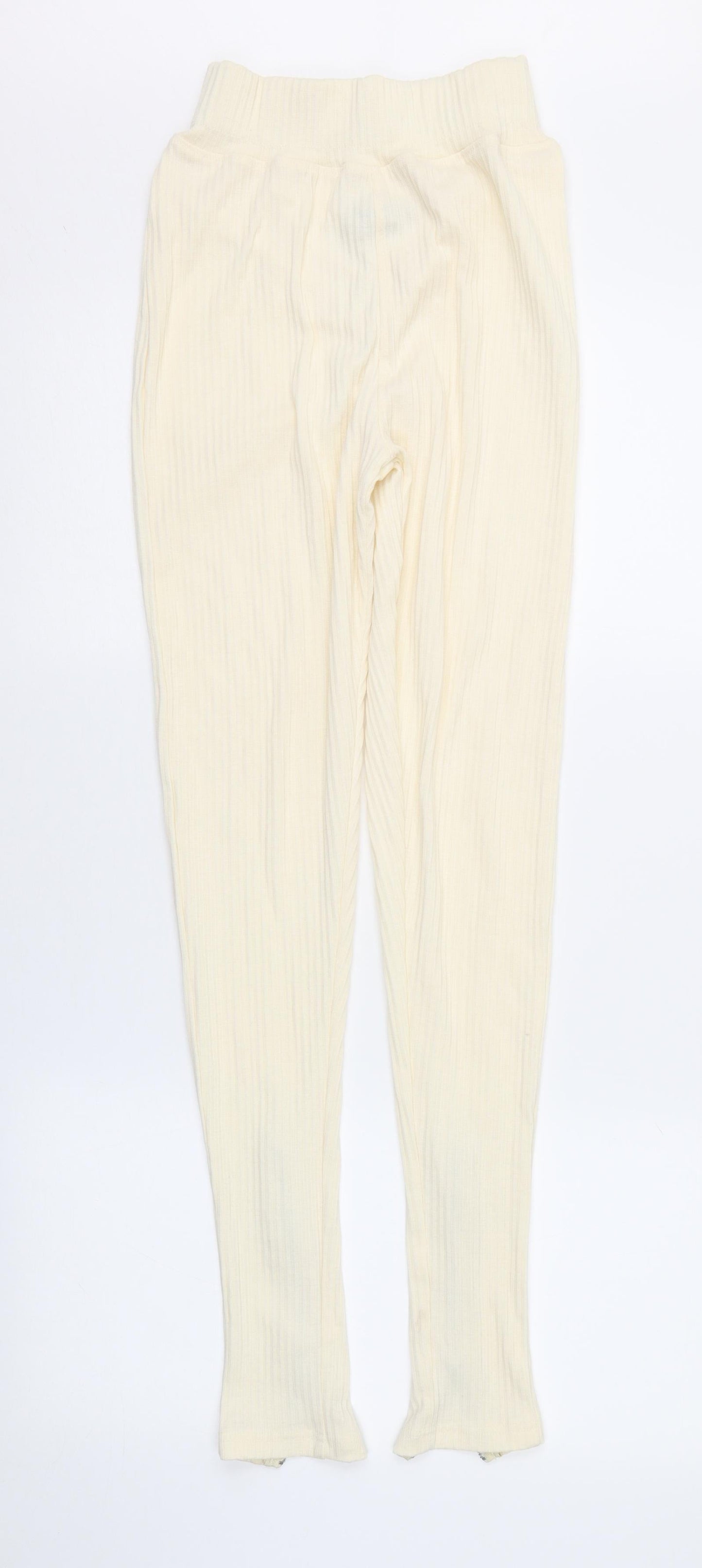 Womens UK Size 6 PRETTYLITTLETHING Regular Fit  Ivory Trousers