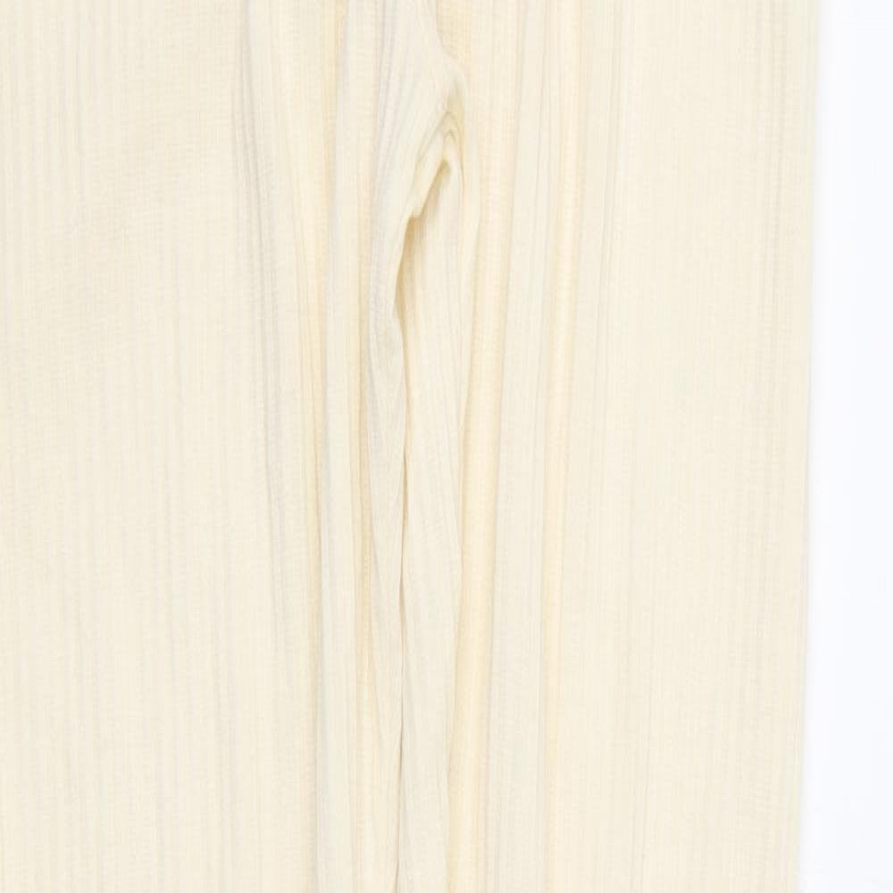 Womens UK Size 6 PRETTYLITTLETHING Regular Fit  Ivory Trousers