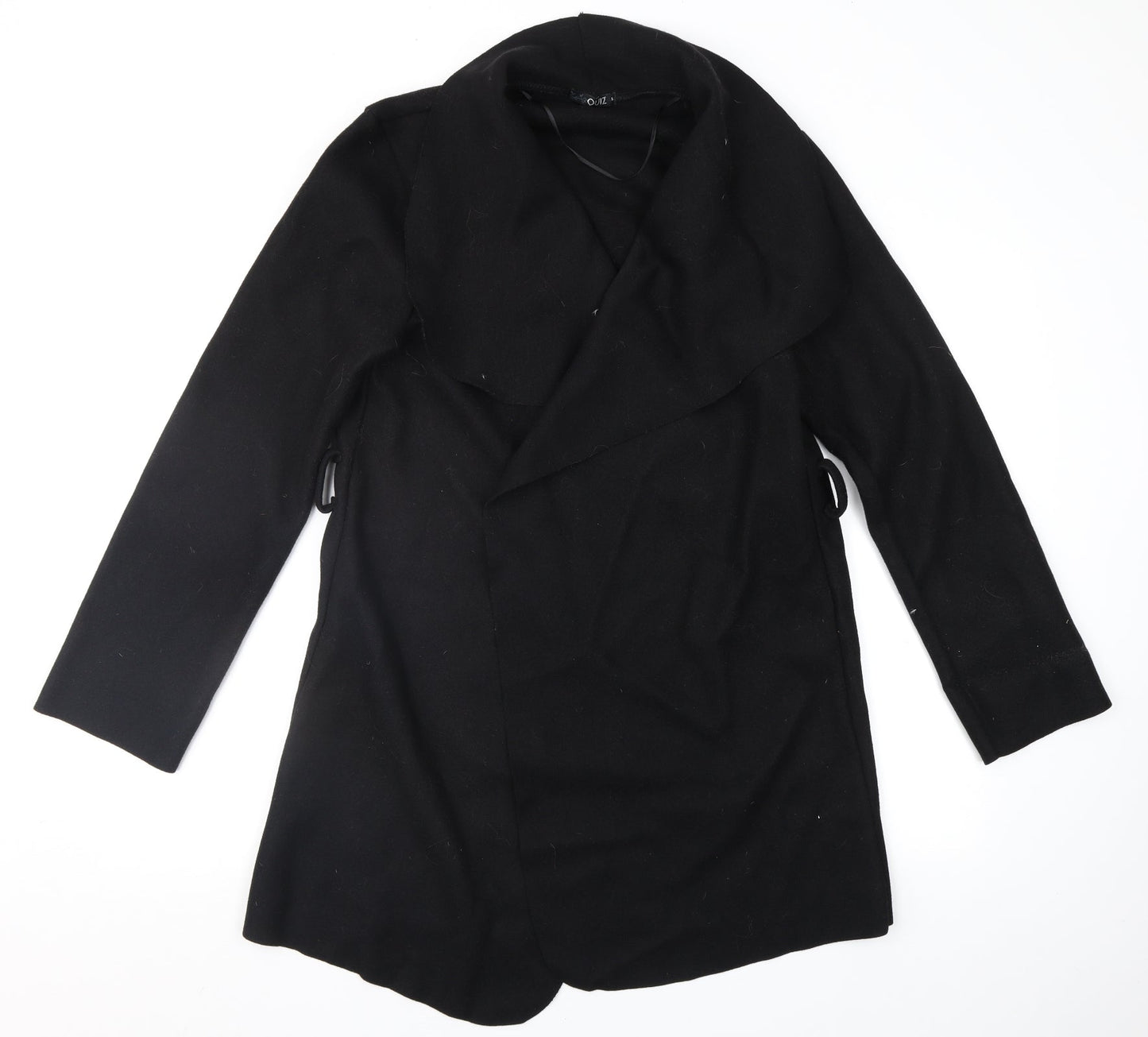 Womens UK Size S Quiz Black Overcoat