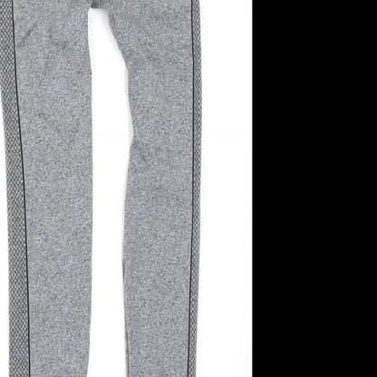 Pure Simple Womens Grey Geometric  Compression Leggings Size S L26 in