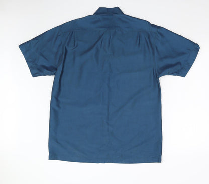 Mens UK Size M Copperstone Blue  Button-Up Short Sleeve Casual Shirt
