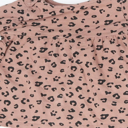 F&F Baby Brown Animal Print  Basic T-Shirt Size 3-6 Months