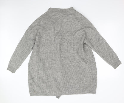 Womens UK Size L Noisy may Grey Cardigan Jumper