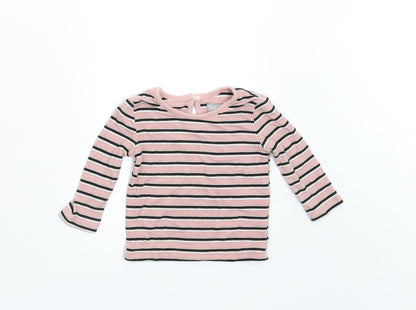 Priamrk Baby Pink Striped  Basic T-Shirt Size 3-6 Months