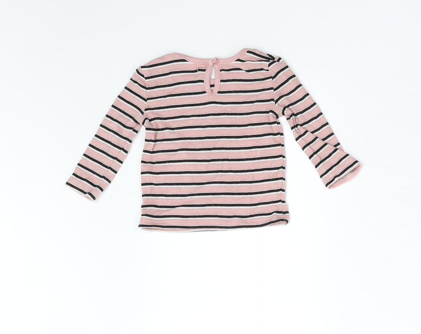Priamrk Baby Pink Striped  Basic T-Shirt Size 3-6 Months