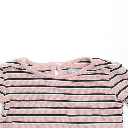 Priamrk Baby Pink Striped  Basic T-Shirt Size 3-6 Months