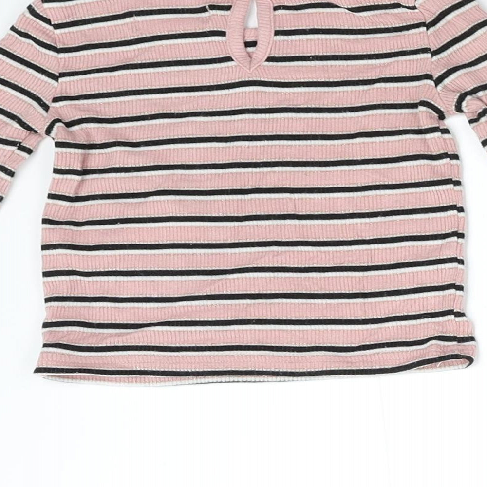 Priamrk Baby Pink Striped  Basic T-Shirt Size 3-6 Months