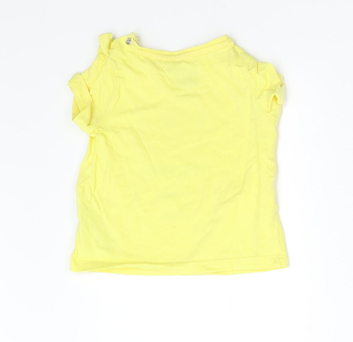Back view of F&F Baby Yellow Basic T-Shirt, size 0-3, Months