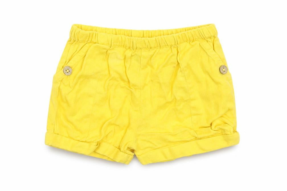 Front view of Primark Baby Yellow Trousers, size 3-6, Months - Shorts
