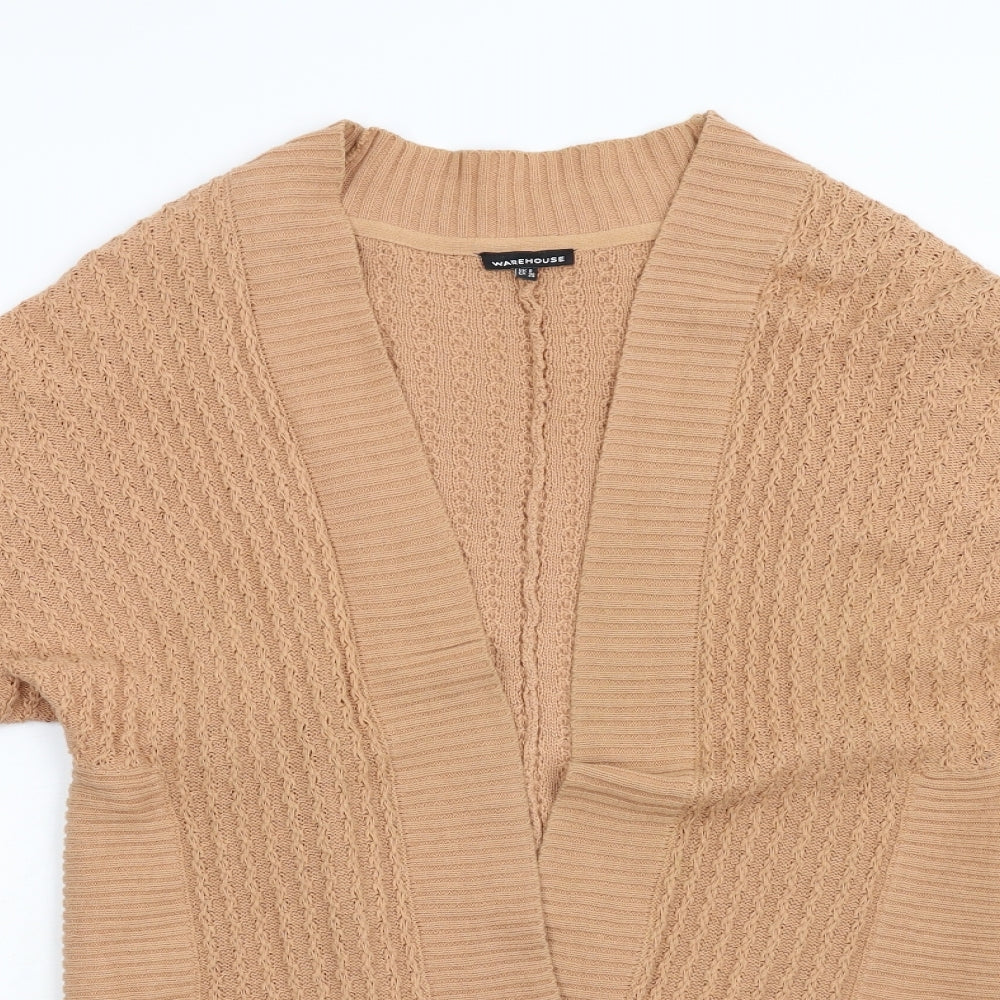 Womens UK Size 8 Warehouse Brown Cardigan Jumper