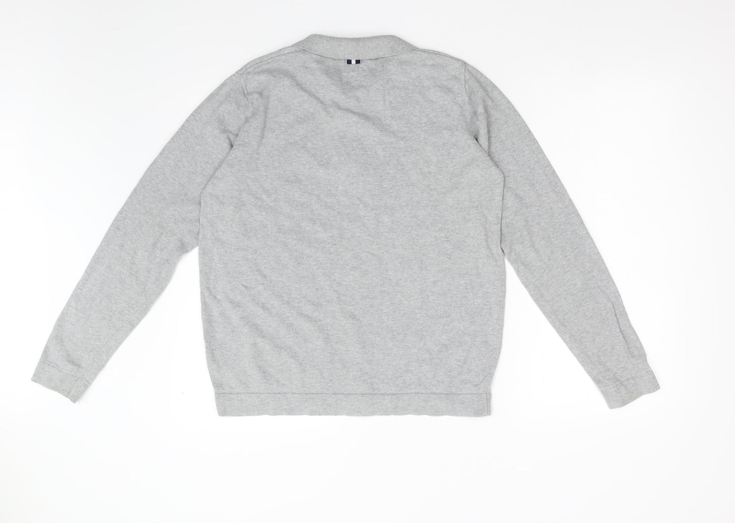 Peter Werth Mens Grey  Knit Henley Jumper Size M