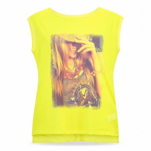 Womens UK Size L Brave Soul Yellow Basic T-Shirt