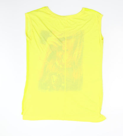 Womens UK Size L Brave Soul Yellow Basic T-Shirt