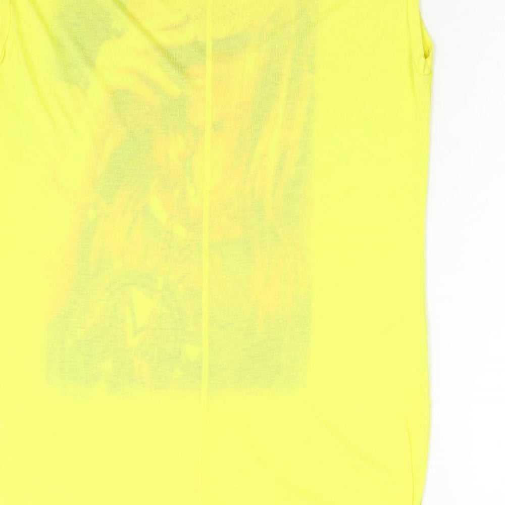 Womens UK Size L Brave Soul Yellow Basic T-Shirt