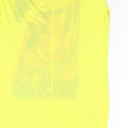 Womens UK Size L Brave Soul Yellow Basic T-Shirt