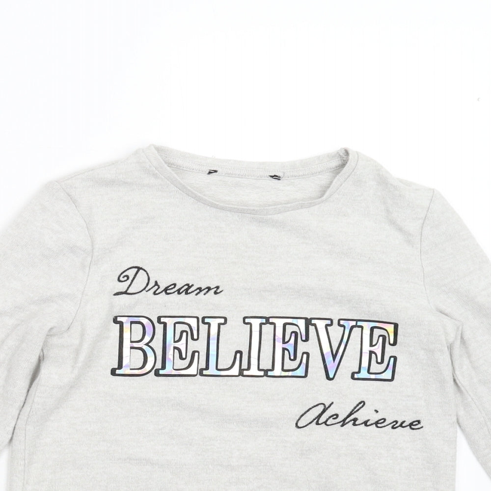 George Girls Grey  Fleece Pullover Jumper Size 8-9 Years