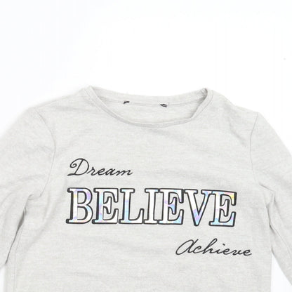 George Girls Grey  Fleece Pullover Jumper Size 8-9 Years
