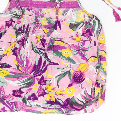 Keep Well Womens Pink Floral  Basic Tank Size 14