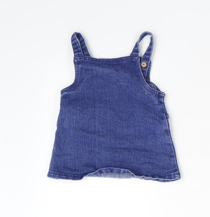 Primark Girls Black  Damask Pinafore/Dungaree Dress  Size 3-6 Months