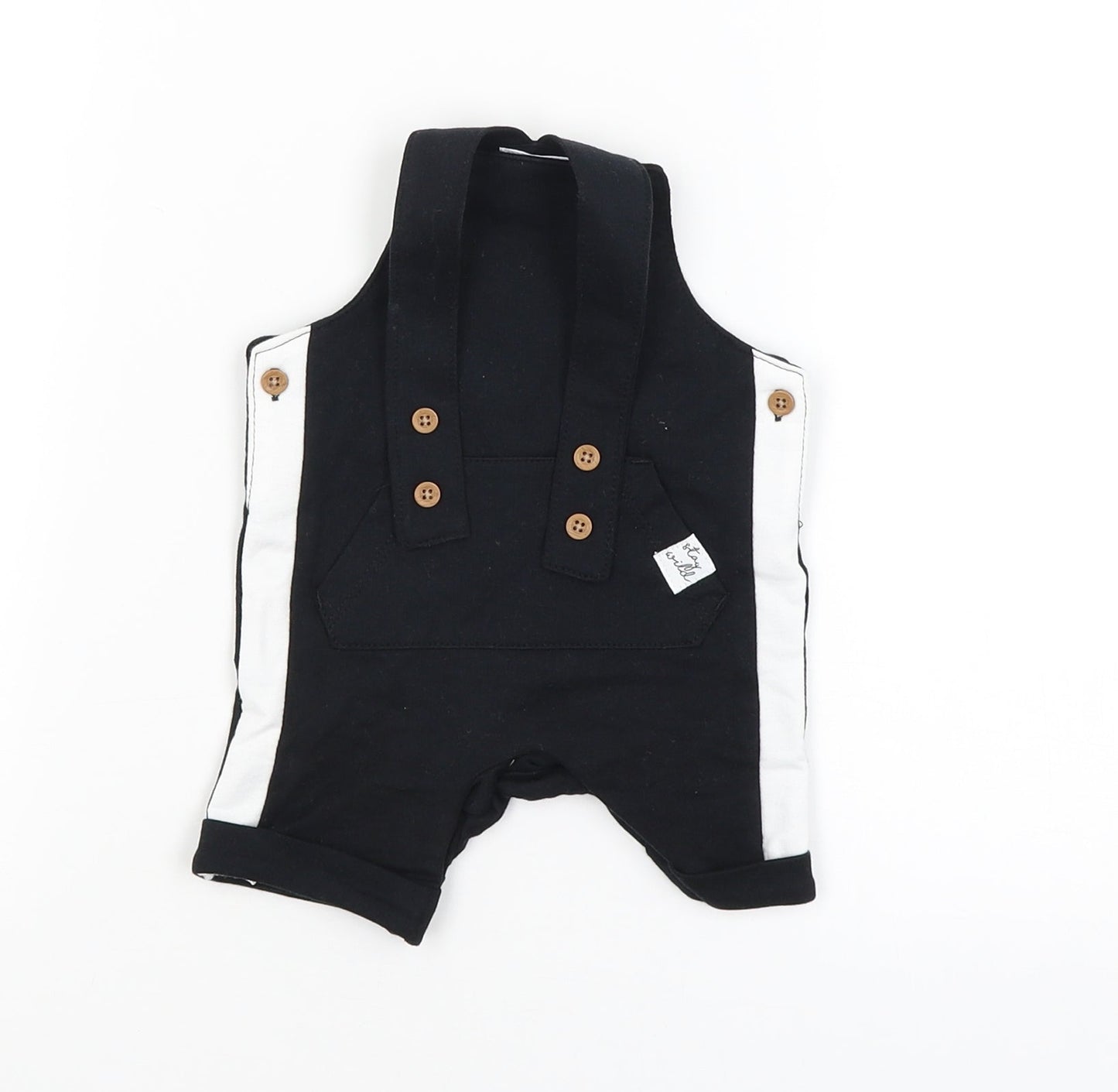 F&F Boys Black   Dungaree One-Piece Size 0-3 Months