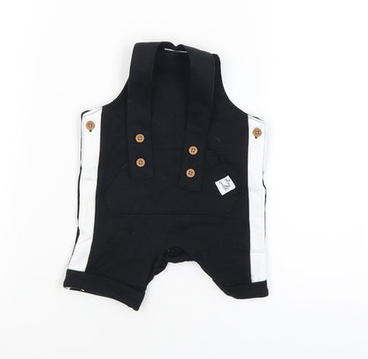 F&F Boys Black   Dungaree One-Piece Size 0-3 Months
