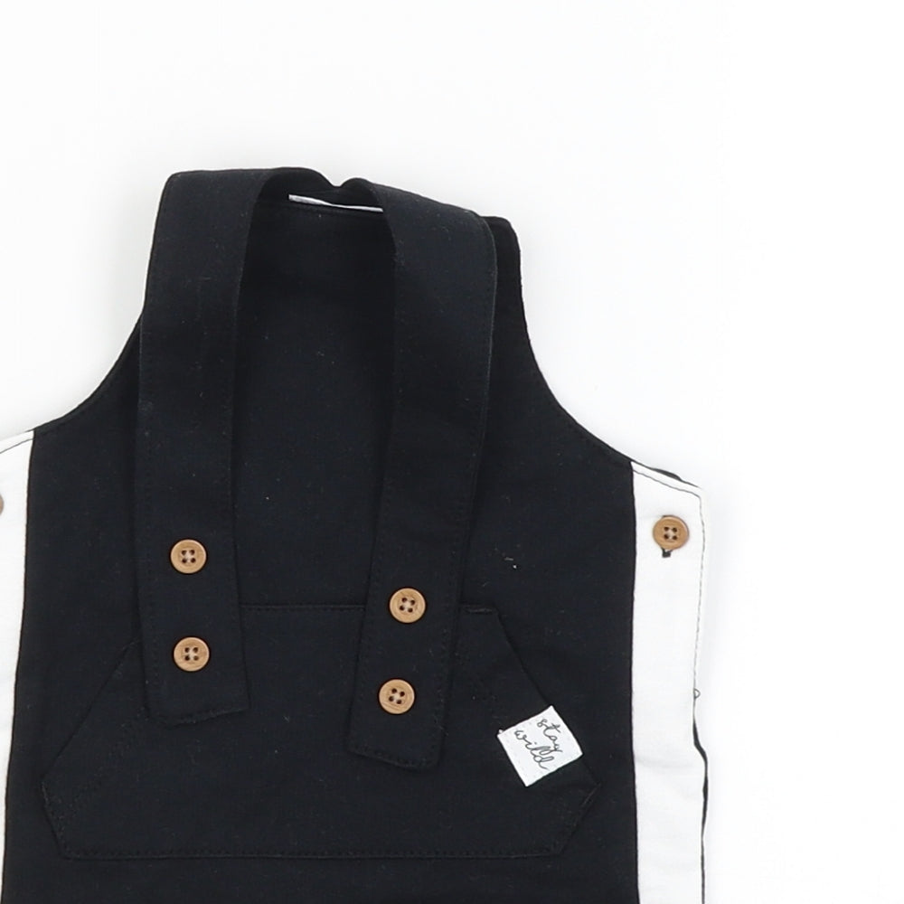 F&F Boys Black   Dungaree One-Piece Size 0-3 Months