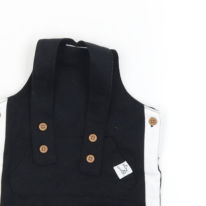 F&F Boys Black   Dungaree One-Piece Size 0-3 Months