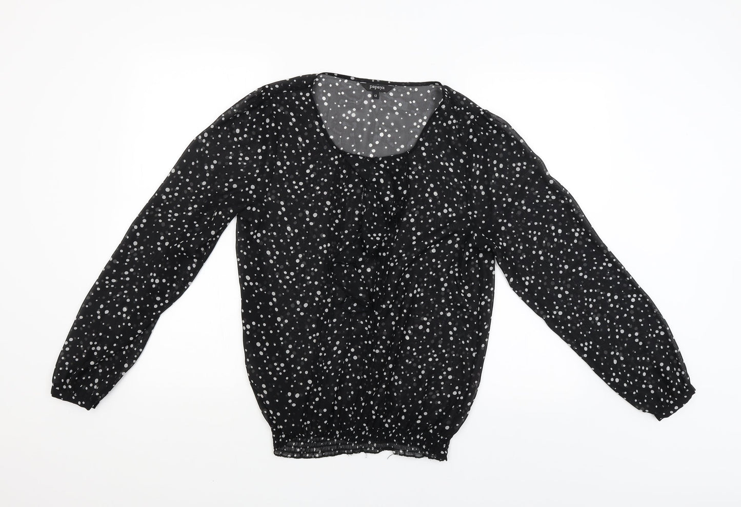 Papaya Womens Black   Basic Blouse Size 12