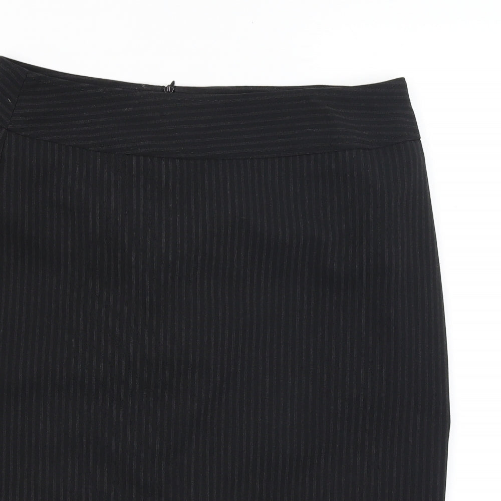 F&F Womens Black Striped  Straight & Pencil Skirt Size 10