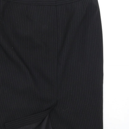 F&F Womens Black Striped  Straight & Pencil Skirt Size 10