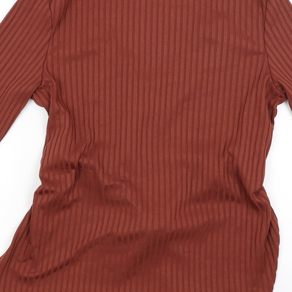 Womens UK Size 8 Club London Brown Basic Blouse