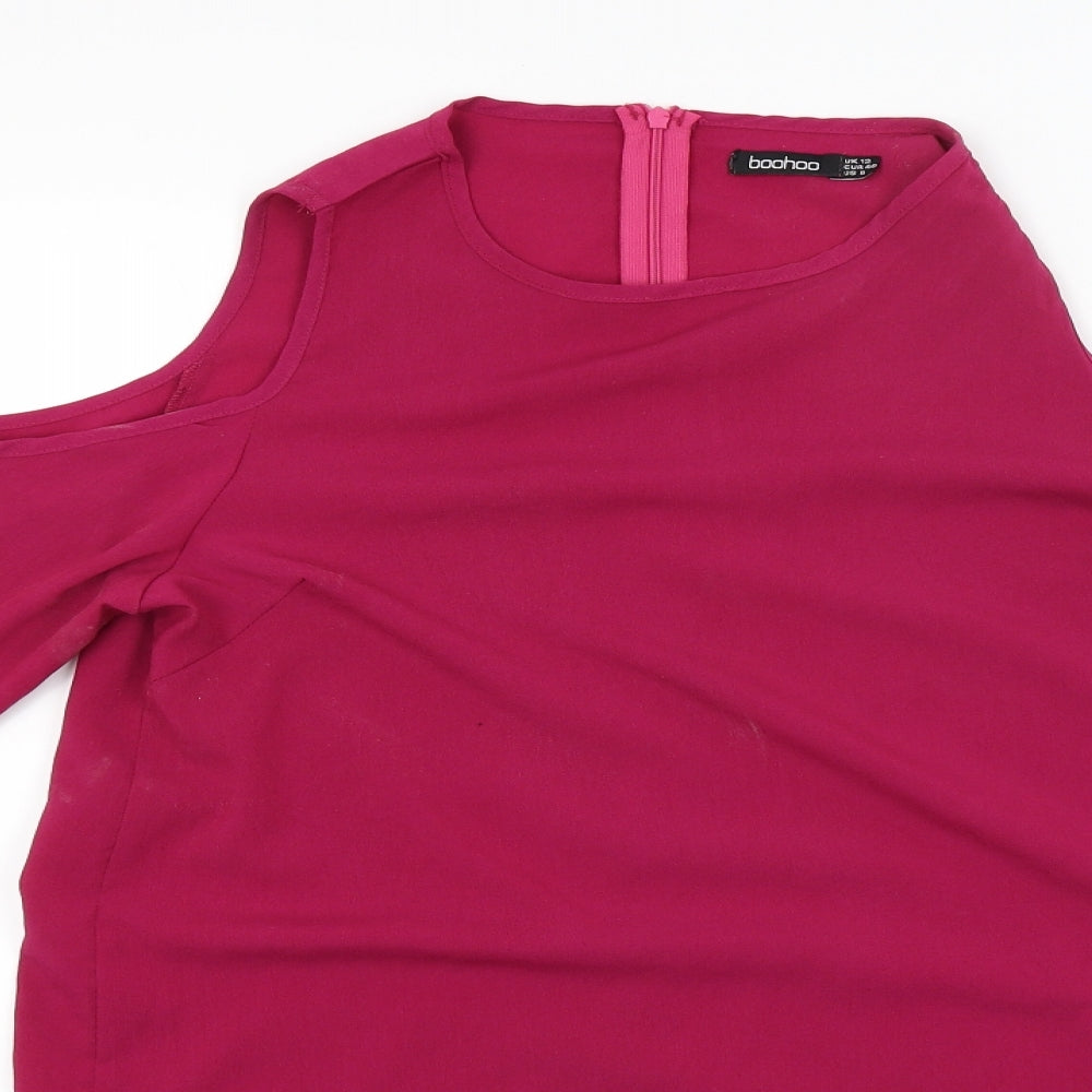 Boohoo Womens Pink   Basic Blouse Size 12