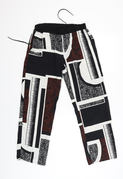 Womens UK Size 8 River Island Regular Fit Capri Black Trousers