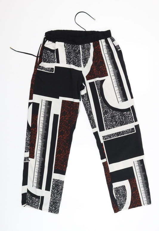 Womens UK Size 8 River Island Regular Fit Capri Black Trousers