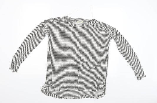 Papaya Womens Black Striped  Basic Blouse Size S