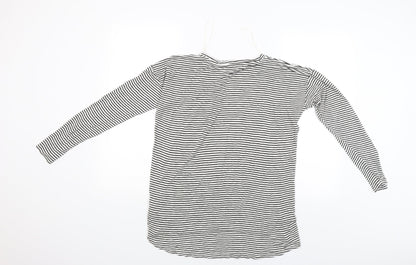 Papaya Womens Black Striped  Basic Blouse Size S