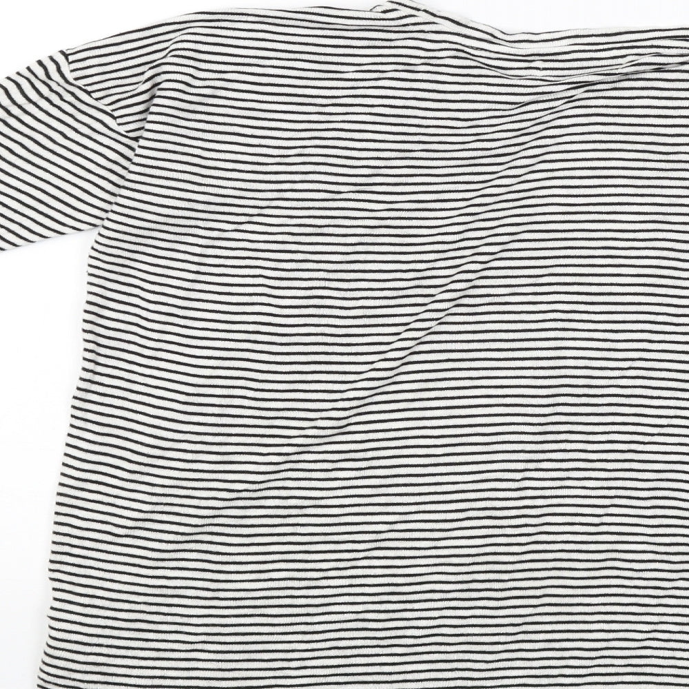 Papaya Womens Black Striped  Basic Blouse Size S